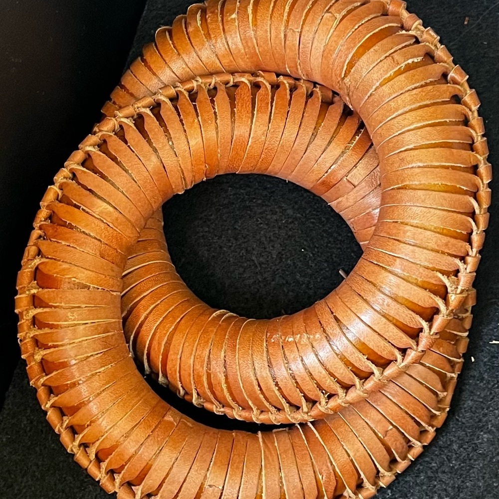 STUDIO MCGEE NEW round leather links -brown - Picture 4 of 6